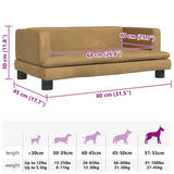 Lettino per Cani Marrone 80x45x30 cm in Velluto