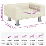 Lettino per Cani Crema 50x40x26,5 cm in Velluto