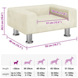 Lettino per Cani Crema 50x40x26,5 cm in Velluto