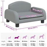 Lettino per Cani Grigio Chiaro 50x40x30 cm in Tessuto