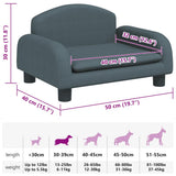 Lettino per Cani Grigio Scuro 50x40x30 cm in Tessuto