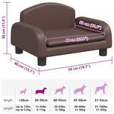 Lettino per Cani Marrone 50x40x30 cm in Similpelle