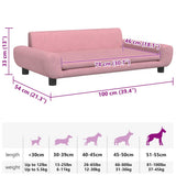 Lettino per Cani Rosa 100x54x33 cm in Velluto