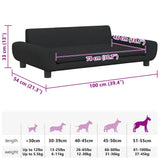 Lettino per Cani Nero 100x54x33 cm in Velluto