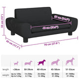 Lettino per Cani Nero 70x45x33 cm in Velluto