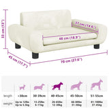 Lettino per Cani Crema 70x45x33 cm in Velluto