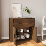 Credenza Rovere Marrone 80x33x70 cm in Legno truciolato