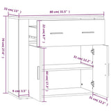 Credenza Rovere Marrone 80x33x70 cm in Legno truciolato