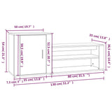 Scarpiera Grigio Sonoma 130x35x54 cm in Legno truciolato