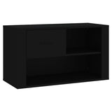 Scarpiera Nera 80x35x45 cm in Legno truciolato