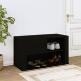 Scarpiera Nera 80x35x45 cm in Legno truciolato