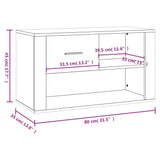 Scarpiera Nera 80x35x45 cm in Legno truciolato