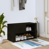 Scarpiera Nera 80x35x45 cm in Legno truciolato
