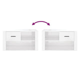Scarpiera Bianco Lucido 80x35x45 cm in Legno truciolato