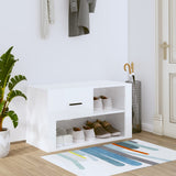 Scarpiera Bianco Lucido 80x35x45 cm in Legno truciolato