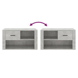Scarpiera Grigio Cemento 80x35x45 cm in Legno truciolato