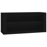 Scarpiera Nera 100x35x45 cm in Legno truciolato