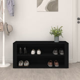Scarpiera Nera 100x35x45 cm in Legno truciolato