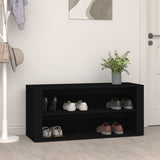 Scarpiera Nera 100x35x45 cm in Legno truciolato