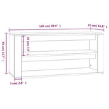 Scarpiera Grigio Cemento 100x35x45 cm in Legno truciolato