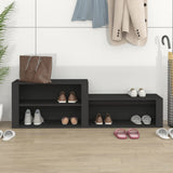 Scarpiera Nero 150x35x45 cm in Legno truciolato