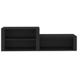 Scarpiera Nero 150x35x45 cm in Legno truciolato