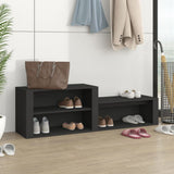 Scarpiera Nero 150x35x45 cm in Legno truciolato