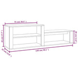 Scarpiera Bianco Lucido 150x35x45 cm in Legno truciolato