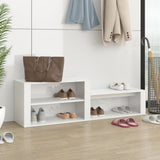 Scarpiera Bianco Lucido 150x35x45 cm in Legno truciolato
