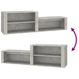 Scarpiera Grigio Cemento 150x35x45 cm in Legno truciolato