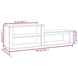Scarpiera Grigio Cemento 150x35x45 cm in Legno truciolato