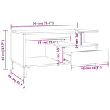 Tavolino da Salotto Rovere Sonoma 90x49x45 cm Legno truciolato