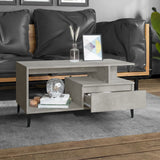 Tavolino Salotto Grigio Cemento 90x49x45 cm Legno truciolato