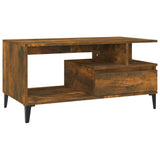 Tavolino da Salotto Rovere Fumo 90x49x45 cm Legno truciolato