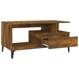 Tavolino da Salotto Rovere Fumo 90x49x45 cm Legno truciolato