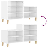 Scarpiera Bianco Lucido 102x36x60 cm in Legno truciolato