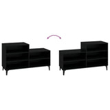 Scarpiera Nera 102x36x60 cm in Legno truciolato