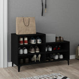 Scarpiera Nera 102x36x60 cm in Legno truciolato