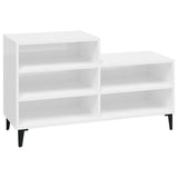 Scarpiera Bianco Lucido 102x36x60 cm in Legno truciolato