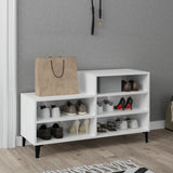Scarpiera Bianco Lucido 102x36x60 cm in Legno truciolato