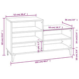 Scarpiera Grigio Sonoma 102x36x60 cm in Legno truciolato