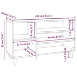 Scarpiera Grigio Cemento 102x36x60 cm in Legno truciolato