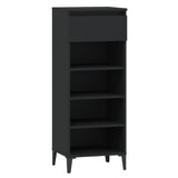 Scarpiera Nera 40x36x105 cm in Legno truciolato