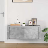 Scarpiera a Muro Grigio Cemento100x35x38cm in Legno truciolato