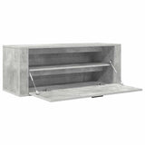 Scarpiera a Muro Grigio Cemento100x35x38cm in Legno truciolato