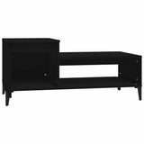 Tavolino da Salotto Nero 100x50x45 cm in Legno truciolato