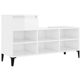 Scarpiera Bianco Lucido 102x36x60 cm in Legno truciolato
