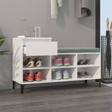 Scarpiera Bianco Lucido 102x36x60 cm in Legno truciolato