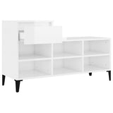 Scarpiera Bianco Lucido 102x36x60 cm in Legno truciolato