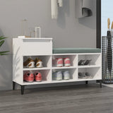Scarpiera Bianco Lucido 102x36x60 cm in Legno truciolato